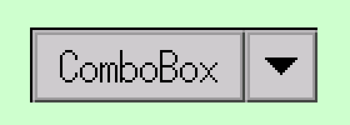 
Expanded figure of the combo box control in the "focus" state when pressed
