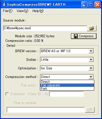 Choose Compression Type